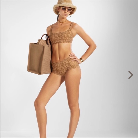 FENDI X SKIMS SCOOP LOGO BRALETTE Pack Size M BLACK/CALIFORNIA Bundle - Picture 4 of 6